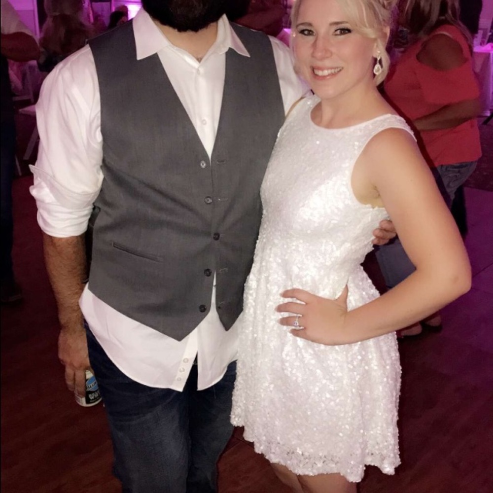 White sparkly dress